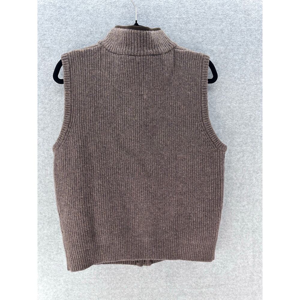 L.L. Bean Men’s sz M* (see desc.) Brown Merino Wool Zip Up Vest Pockets Classic - Picture 4 of 12